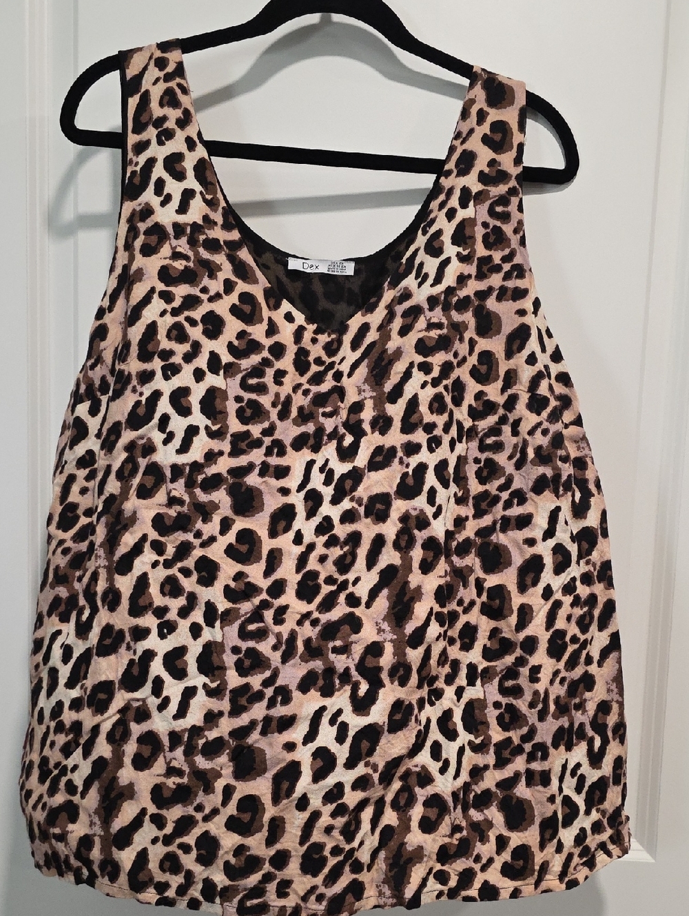 Dex Leopard-Pattern Sleeveless Top in Brown, Tan, Black